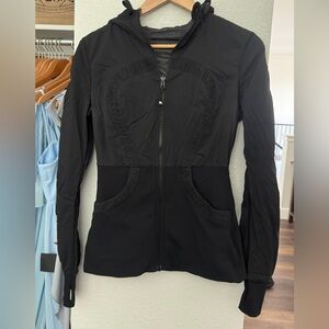 lululemon athletica reversible Black Hooded Zip up Jacket